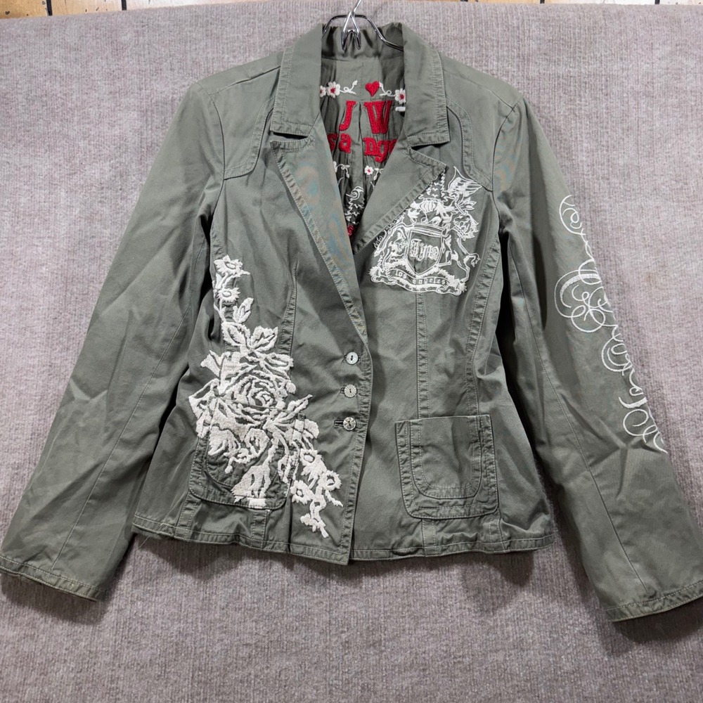 Johnny Was Los Angeles Women's Embroidered Blazer Jacket  S/M Crest Rose Accent